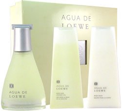 Agua de Loewe by Loewe 3 Piece Set Includes: 1.7 oz Eau de Toilette Spray + 1.7 oz Bath & Shower Gel + 1.7 oz Body Balm