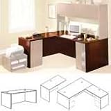 HON 10500 Series Return Shell for Desk Shell, 36w x 24d x 29.5h, Medium Oak