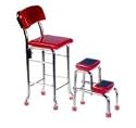 Dollhouse Miniature Retro Kitchen Step Stool in Red