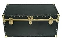 Black Vinyl Plywood Trunk 36x20x13 with Wheels (FREE SHIPPING)