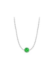 Diamond By The Yard Created Emerald Necklace on a Tiffany 14K White Gold Chain with Two Carat