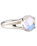 Bask Four Prong Round Rainbow Quartz Ring