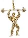 Jewelry : Charm 14kt Gold Weight Lifter - PD2494