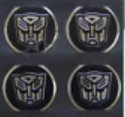 Autobot Transformers Silver/Black Wheel Center Decal Emblems