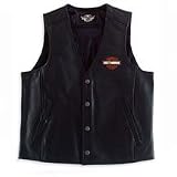 Harley Davidson Men's Stock Leather Vest. Embroidered logo. 98150-06VM