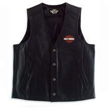 Harley-Davidson® Men's Stock Leather Vest. Embroidered logo. 98150-06VM