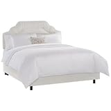 IMAGE OF Shirred Headboard White Velvet Bed (Full)