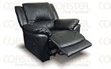 Black Genuine Leather Sofa Motion Recliner Sofa Chair