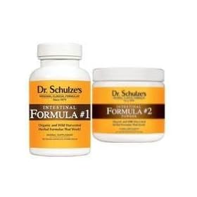 Dr. Schulze's Complete Bowel Colon Deep Cleanse Set ~ 1 90 Cap Jar of Intestinal #1 and 1 8oz Powder Glass Jar of Intestinal Formula #2