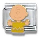 Clearly Charming Charlie Brown Peanuts Italian Charm Dog Animal Theme Bracelet Link