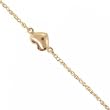 Puff Heart Anklet Bracelet in Solid Yellow Gold 10 Inch