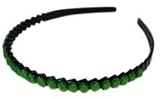 Fashion Accessory Princess Gem Simulated Moonstone Headband - Emerald Green Sparkle