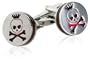 Red Skull & Crossbones Silver Cufflinks by Cuff-Daddy