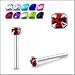 Jeweled Tiny Gem Straight Nose Pin Piercing Jewelry