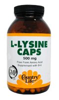 L-Lysine 500mg With B6 Gluten-Free - 250 - VegCap