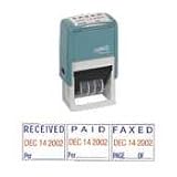 Self-Inking Message Dater, Paid/Faxed/Received, Blue/Red, Sold as 1 each