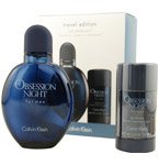 OBSESSION NIGHT by Calvin Klein for Men EDT SPRAY 4.2 OZ & DEODORANT STICK 2.5 OZ (TRAVEL OFFER)