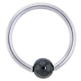 14 Gauge BCR HEMATITE Captive Ring 7/16' 5mm