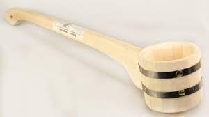 HealthyCorner Solid Wood Ladle (Ковш) for Traditional Russian Bania and Finnish Sauna with a Long Handle 170ml (5.8oz)
