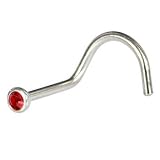 Swarovski Light Siam Screw Nose Ring