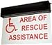 Talk A Phone Deluxe Lighted Area of Rescue Sign: with battery back-up