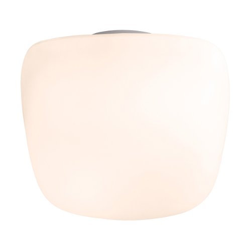 Vega - 1-Light 8"sq. Flush Mount - White Finish - Opal Glass Shade