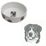 Greater Swiss Mountain Dog Paw Print Bowl, Porcelain by Rosalinde (7 in. x 2.5 in. deep)