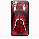 bape shark red army pattern for iPhone 6/6s Black case