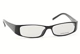 COMPUTER GLASSES WITH CLEAR POLYCARBONATE DOUBLE SIDED ANTI-REFLECTIVE COATING, SCRATCH COATING AND UV PROTECTION - BLACK PLASTIC FRAME - 54-16-135