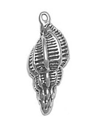Sterling Silver 3D Long Conch Seashell Charm