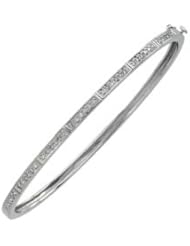 Clevereves 14K White Gold 1 3 Ctw Diamond Bangle Bracelet