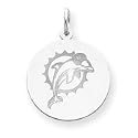 Sterling Silver Miami Dolphins Lg. Disc Charm - Guaranteed Delivery by Dec 24th