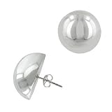 Sterling Silver 21mm Half Ball Stud Earrings