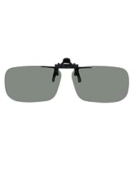 Polarized Clip-on Flip-up Plastic Sunglasses - Large Rectangle - 62mm X 39mm - Polarized Grey... by Victoria's Secret