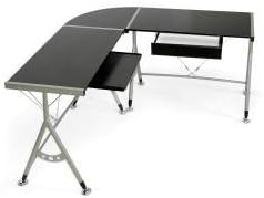 Elburn Wenge Finish L-Shaped Contemporary Computer Desk