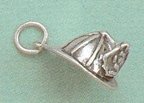 Sterling Silver Charm, 5/8 inch, Firefighter Helmet, 2.8 grams