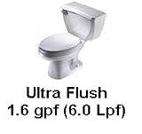 Gerber 21-312-09 Ultra Flush Elongated Two Piece Pressure Assist Toilet - Biscuit (Pictured in White)