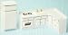 Dollhouse Miniature 1/2-Inch Scale 5-Pc. White Wooden Kitchen Set