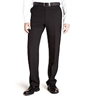 Active Waistband Straight Fit Flat Front Plain Travel Trousers