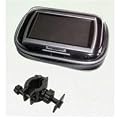 Motorradtasche Navi Biker Set Universal Fahrrad + Motorrad Halterung inkl. Tasche, Outdoor - Tasche f�r Navigation, f�r GPS Ger�te bis 10,90 cm (4,3") f�r Motorrad / Fahrrad / ATV / Rollst�hle u. a., Farbe: schwarz mit silberner Ziernaht