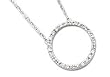 Clear CZ Circle of Life with Extender 16" Solid Sterling Silver Necklace
