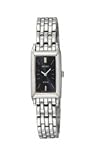 Seiko Black Dial Silver Tone Stainless Bracelet Solar Ladies Watch - SUP043