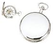 Charles Hubert Classic White Dial Pocket Watch with Curb Chain and Belt Clip Xwa1031