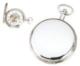 Charles Hubert Classic White Dial Pocket Watch with Curb Chain and Belt Clip Xwa1031