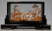 Chinese cork carving / sculpture / picture - hand carved, black lacquer frame (#21)