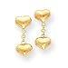 14k Heart Post With Heart Dangle Childrens Earrings