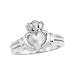 14K White Gold Men's Claddagh Ring