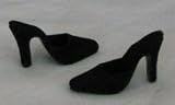 Candi Doll 16 Inch Fashion Shoes, Satin High Heel Mule, Black