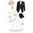 Jolee's Boutique Le Grande Dimensional Sticker-Bride And Groom