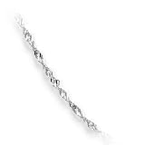 14k White Gold 1.2mm Diamond-Cut Singapore Chain Necklace - 16"
